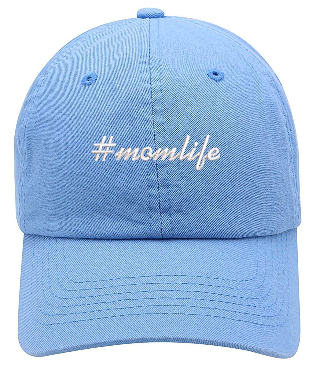 TOP LEVEL APPARELHashtag Momlife Embroidered Low Profile Adjustable Cap Dad Hat