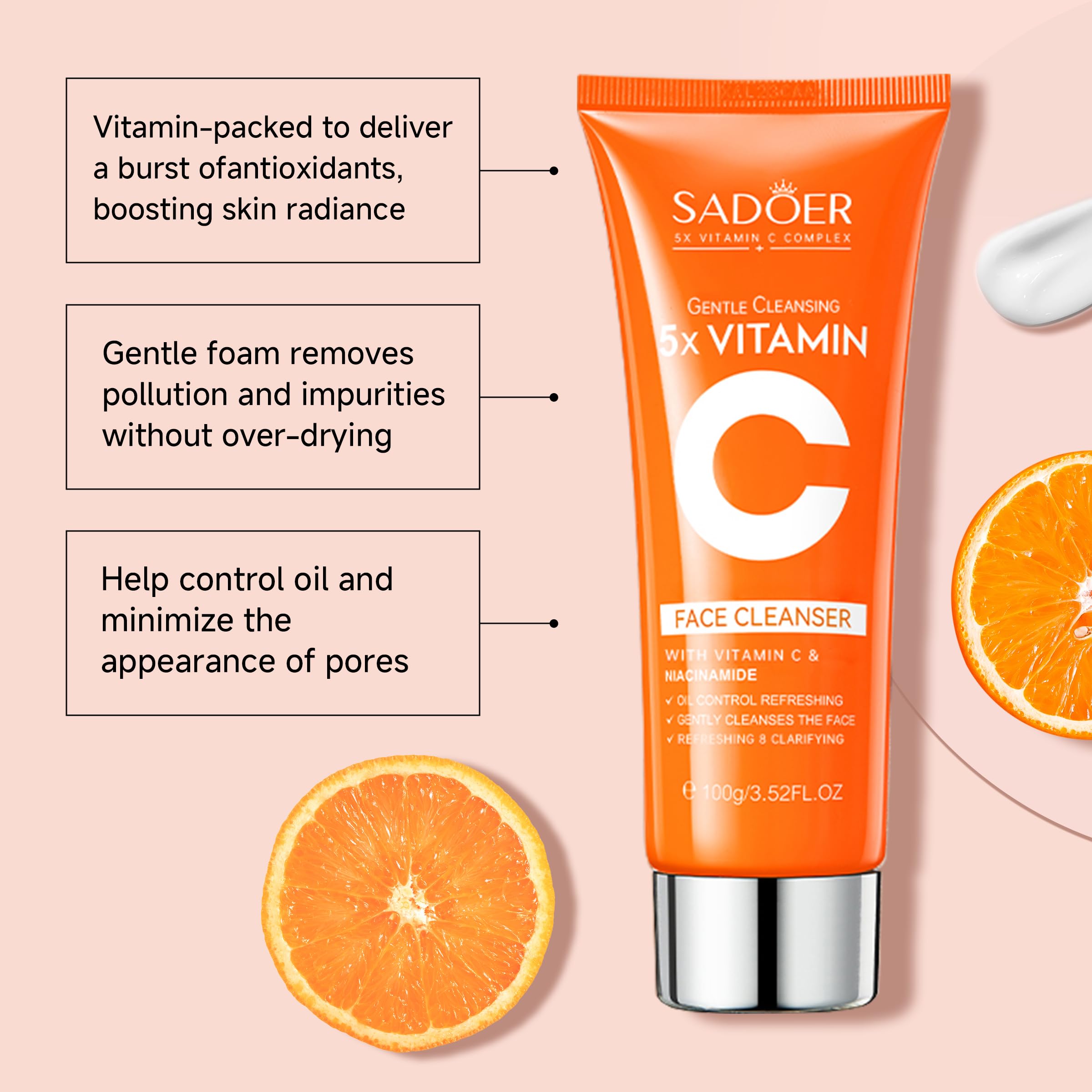 Amazon.com: 5X Vitamin C Face Cleanser 100g(2 Bottle),SADOER