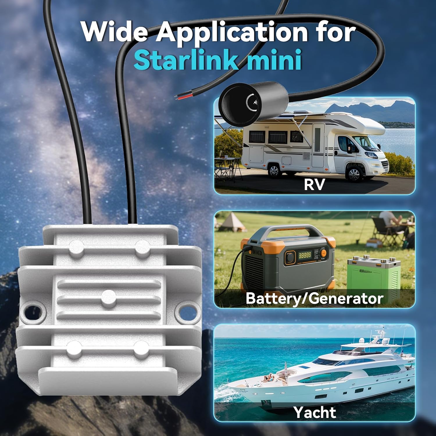 Starlink Mini 12V Adapter, Carsupro DC to DC Step Up Converter 12V/24V to 30V 3.5A Smart Boost Starlink Mini Power Supply DC Cable with Waterproof Port for RV, Battery Bank, Marine, Solar