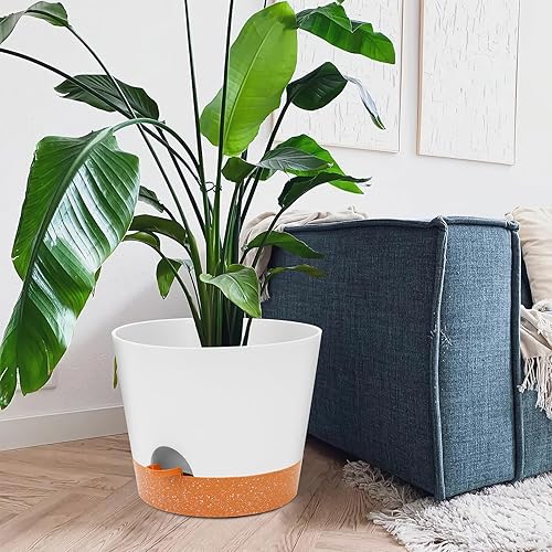 Miniatura 4 de GARDIFE 12 inch Plant Pots, planters, Self Watering Pots, Large Plastic Flower pots with Deep Reservior and High Drainage Holes for Indoor Outdoor