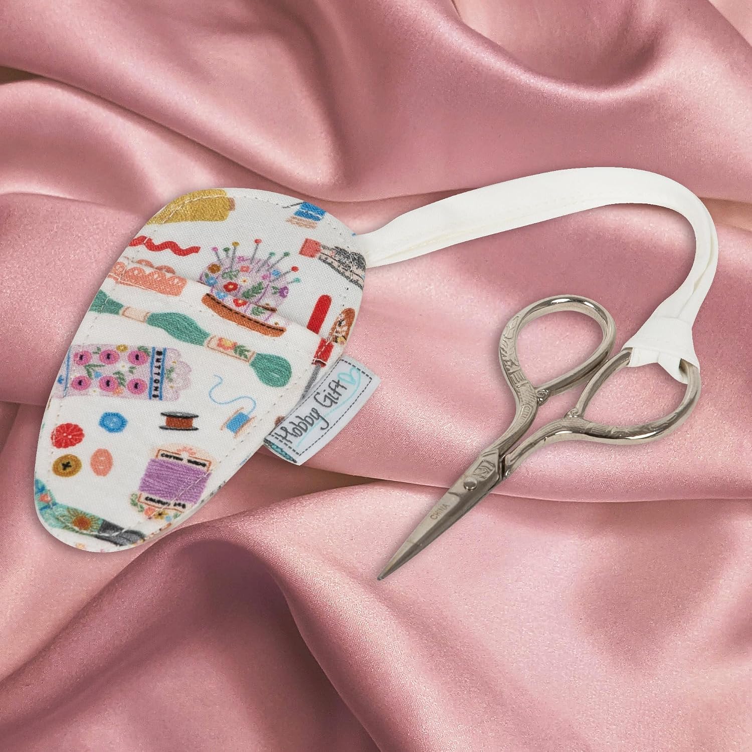 Hobby Gift Embroidery Scissors with Protective Cotton Case for Sewing Needlework Thread and Craft Projects