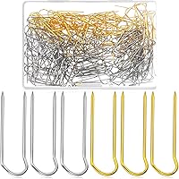 Vista 9 de MTLEE 200 horquillas para acolchar, coser en forma de U, pasadores de costura de acero inoxidable de 0.9 pulgadas de largo, doble costura, bloqueo