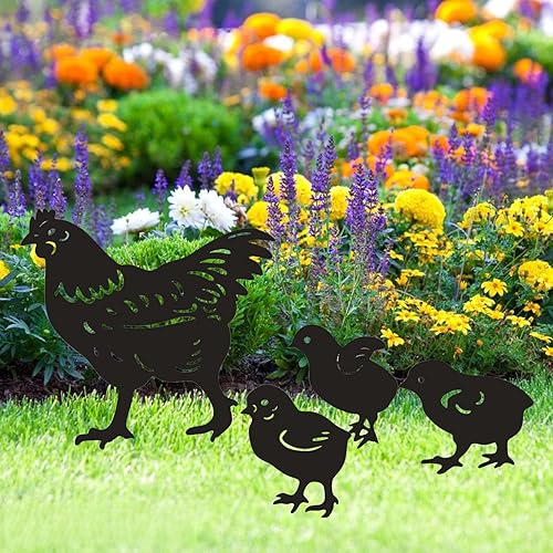 Miniatura 4 de Paquete de 4 estatuas decorativas de jardín de erizo, silueta de erizo de metal, estacas de jardín, patio ideal, decoración de césped, decoración de