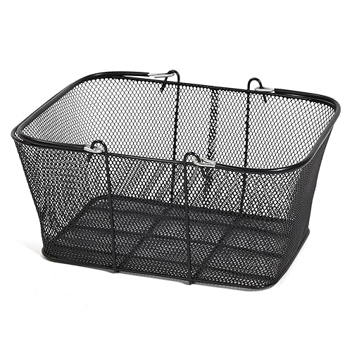 Miniatura 6 de Cestas de compras de metal negro con soporte y letrero  Juego de 12  Dimensiones de la cesta 17 pulgadas de ancho x 12 pulgadas de profundidad x 7