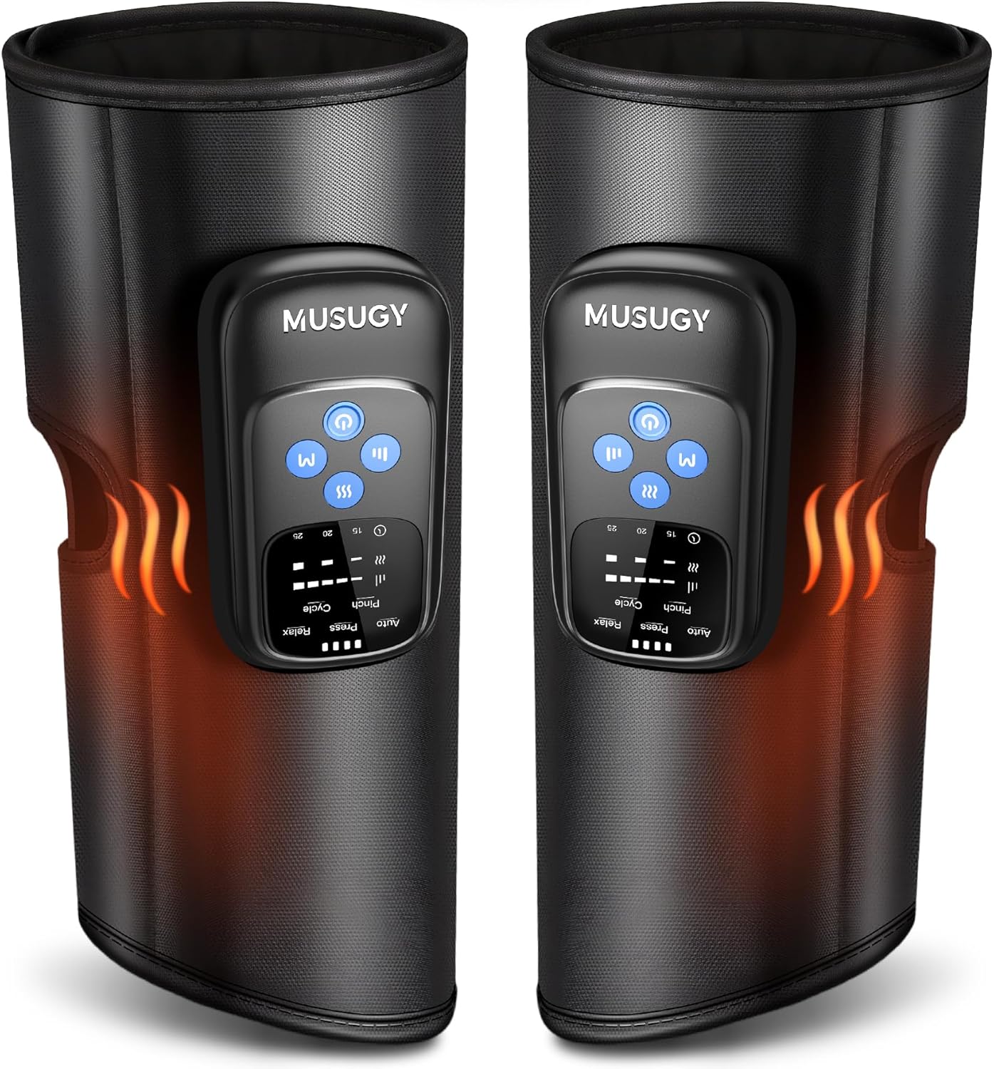 Cordless Calf Massager with Heat and Compression : Rechargeable Leg Compression Massager with 5 Modes, 5 Intensities for Pain Relief and Circulation - Calf Massage Device for Muscle Recovery
