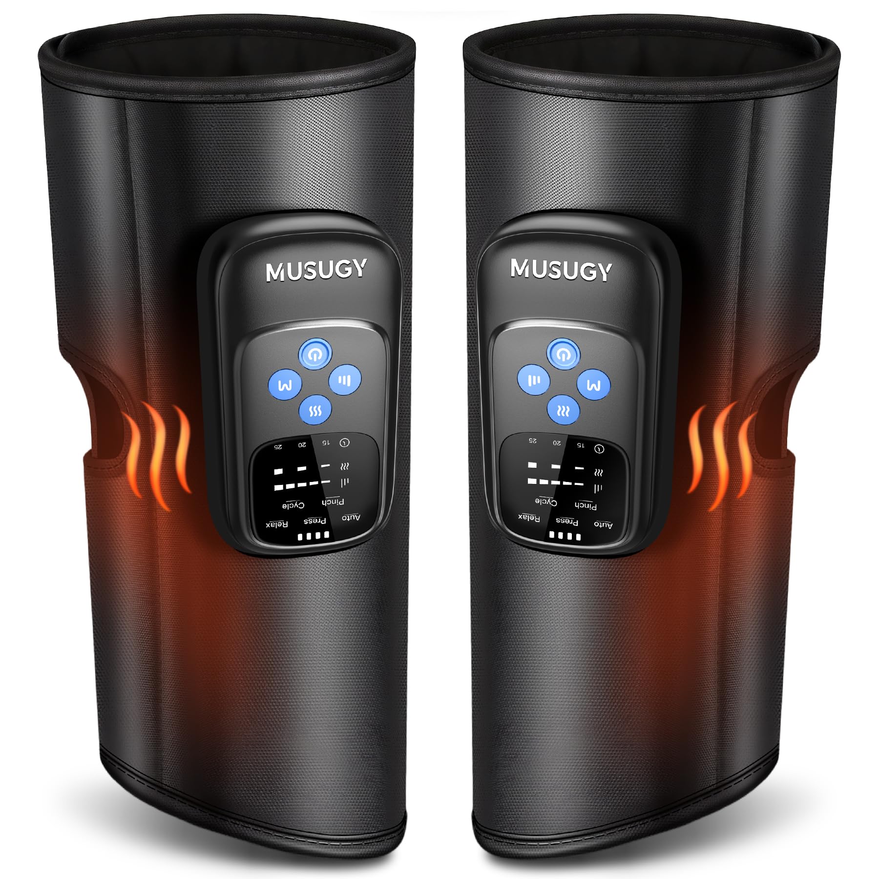 Photo 1 of Musugy Cordless Calf Massager with Heat and Compression : Rechargeable Leg Compression Massager with 5 Modes, 5 Intensities for Pain Relief and Circulation - Calf Massage Device for Muscle Recovery