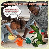 Vista 7 de Chalyna Animal de peluche de dinosaurio de 15.7 pulgadas con 5 lindos dinosaurios pequeños en la barriga, juego de regalo de dinosaurio para bebé