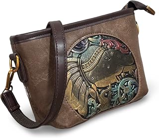 GLOSSY Women's Crossbody Sling Bag, PU Material with Embossed Design, Adjustable Strap Price In India