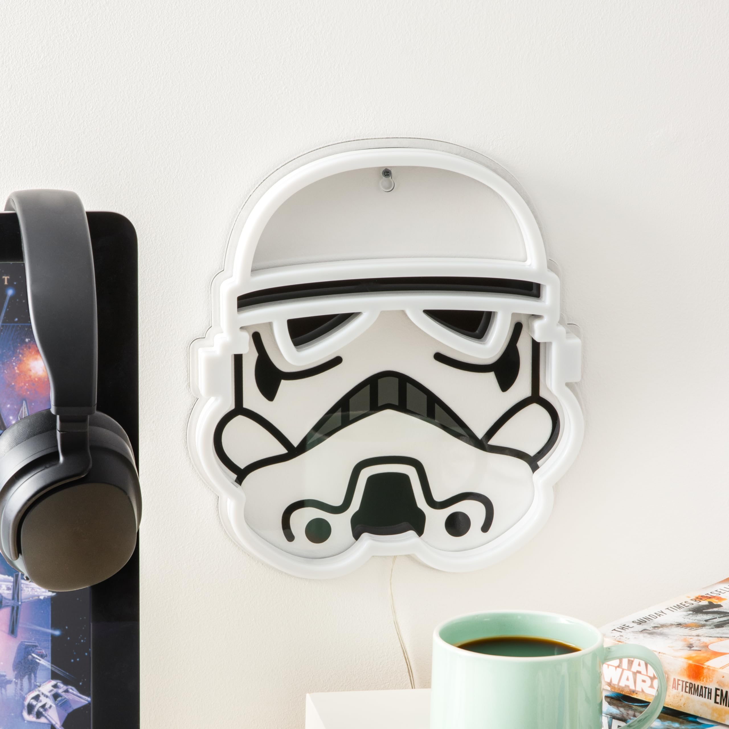Paladone Stormtrooper Helmet LED Neon Wall Light, Officially Licensed Star Wars Lamp with Power Cord for Home Bedroom - Image 4