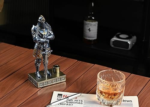 Miniatura 7 de Amoysanli Knight - Soporte decorativo para bolígrafos de resina, pisapapeles para escritorio, organizador de escritorio, regalos de festivales para
