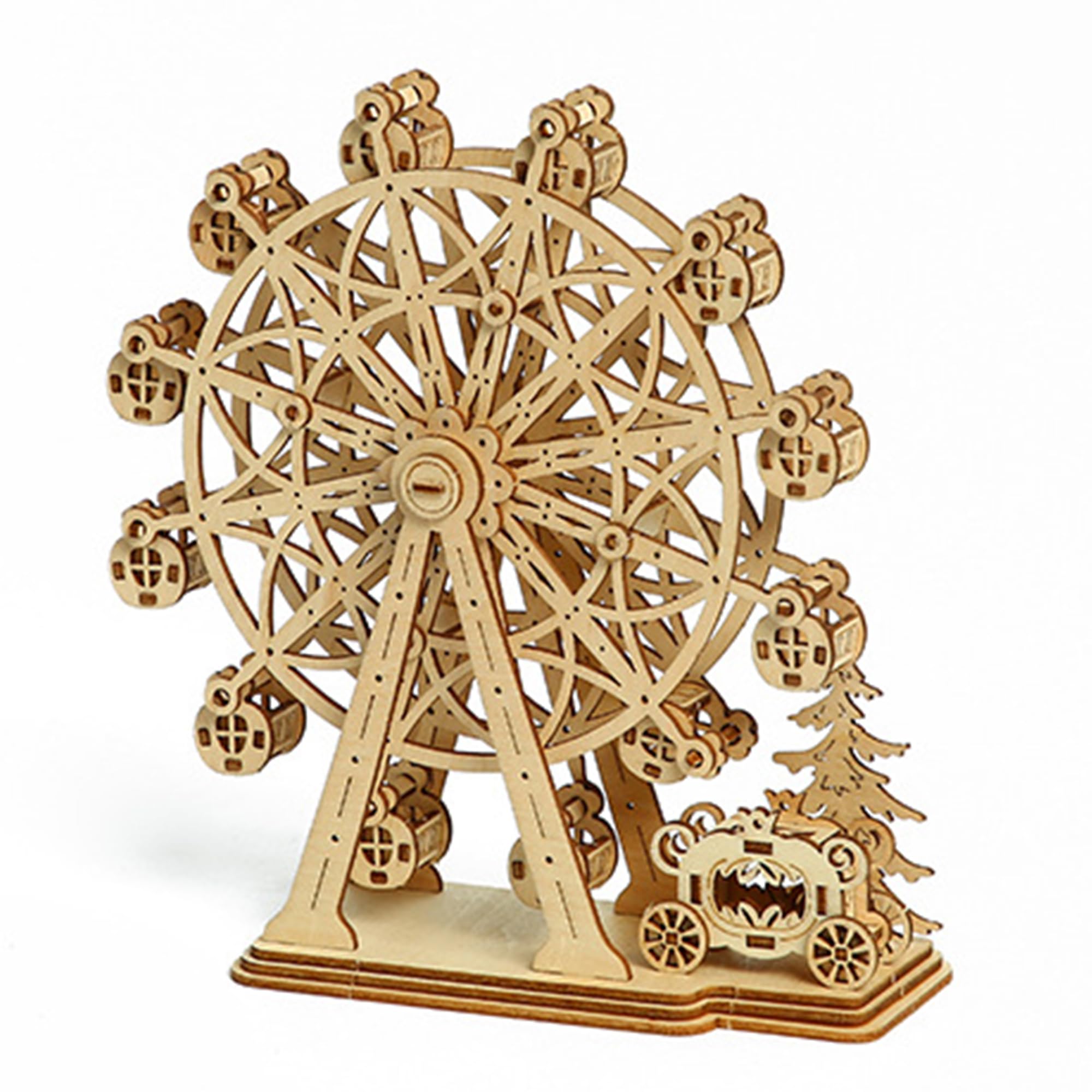 Wooden Puzzles 3D Mode, 3D Wooden Puzzle Mechanical Model, DIY Model Kits for Teens and Adults, Ideal Christmas and New Year Gift, Magnifique décoration de la maison (Ferris wheel)