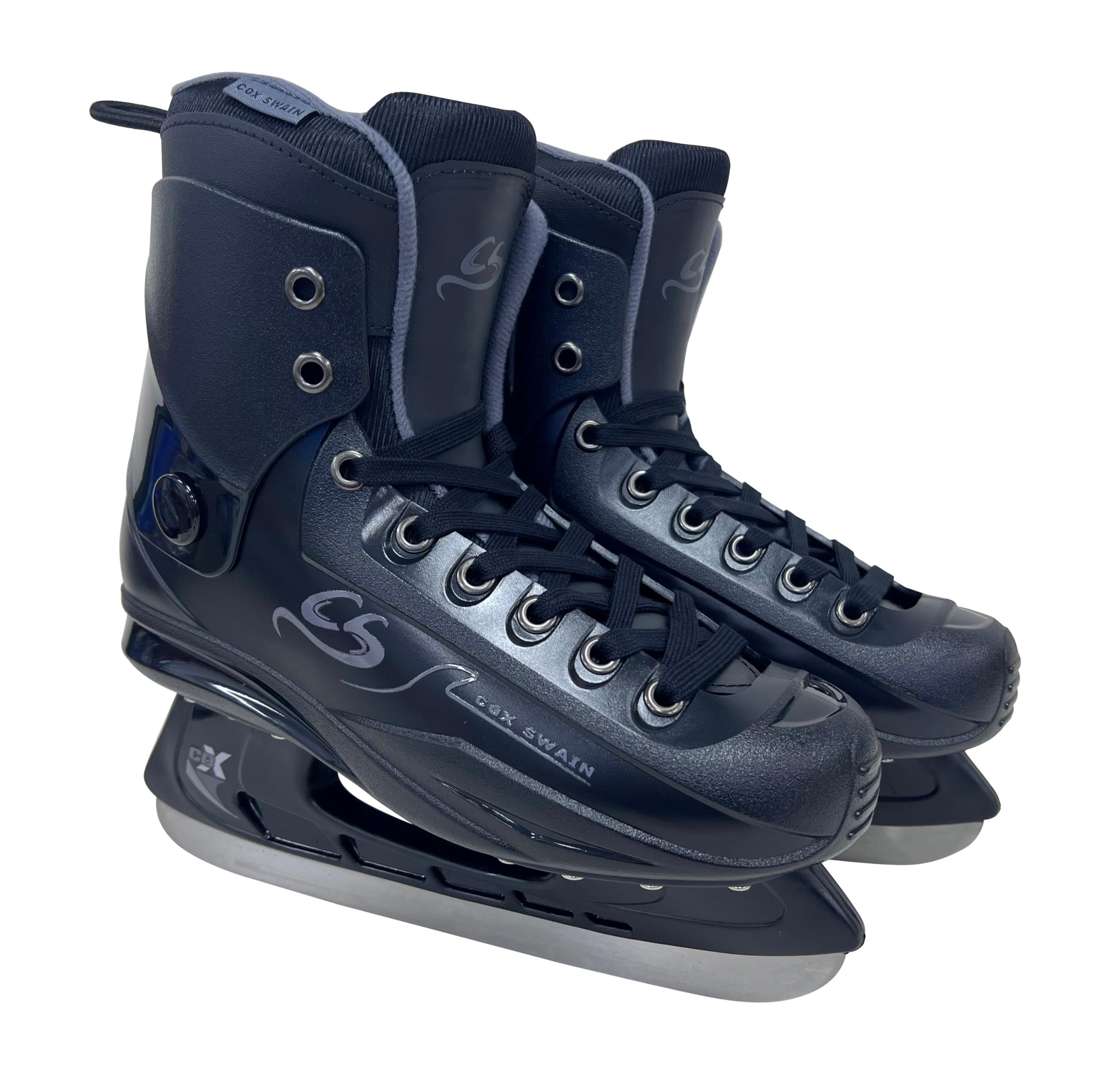Cox Swain EIS Hockey Schlittschuhe Crew für Anfänger und Fortgeschrittene, Kinder und Erwachsene, Edelstahlkufe vorgeschliffen, Gr. 41