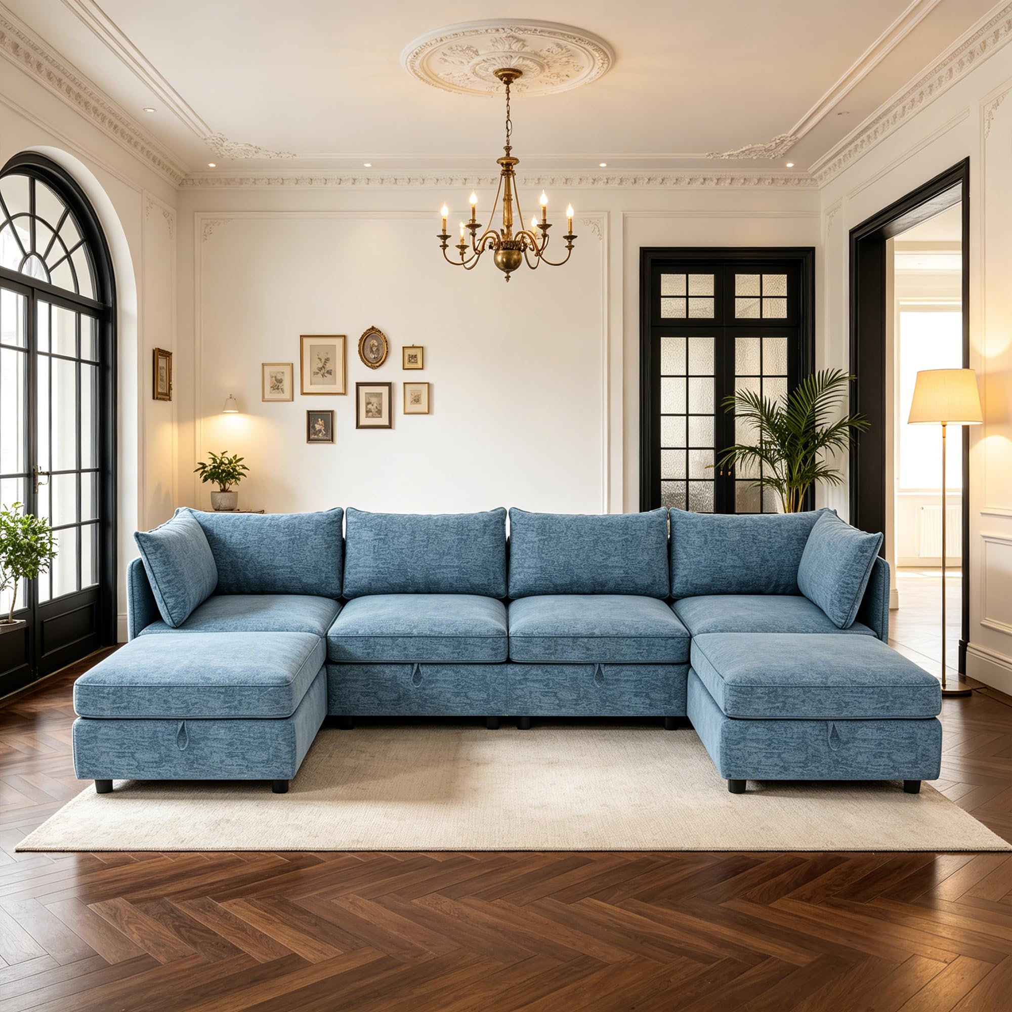 Amazon.com: Livavega 129” Modular Sectional Sofa, Convertible 6