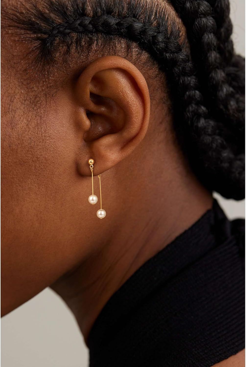 14K Gold Plated Pearl Earrings for Women, Dainty Pearl Drop Dangle Earring for Women Trendy Cubic Zirconia Simple Earrings Fashion Jewelry for Women