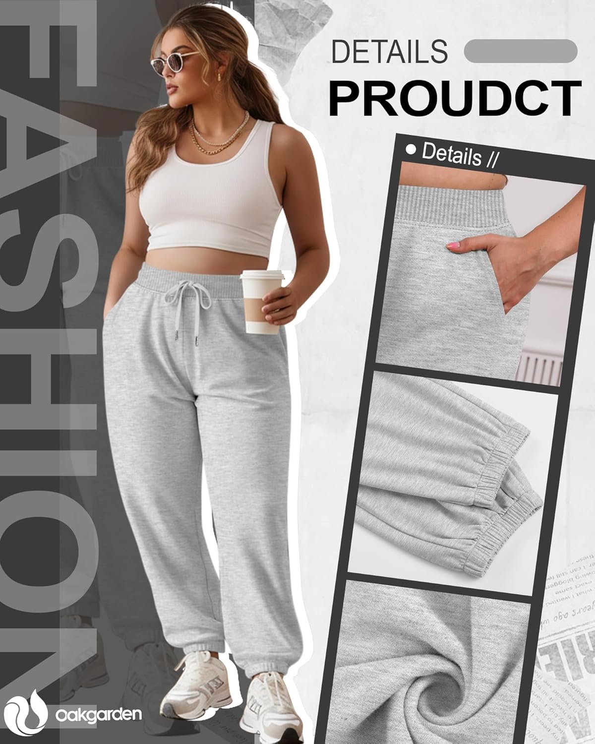 3 Pack Women's Plus Size Sweatpants Joggers Tapered Elastic Waist with Pockets Workout Athletic Lounge Yoga Pants - Image 3