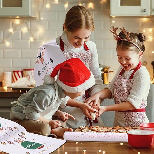 Miniatura 5 de Juego de 4 trapos de cocina de Navidad, toallas de mano blancas divertidas y decorativas, paños de cocina, regalos de inauguración de la casa,