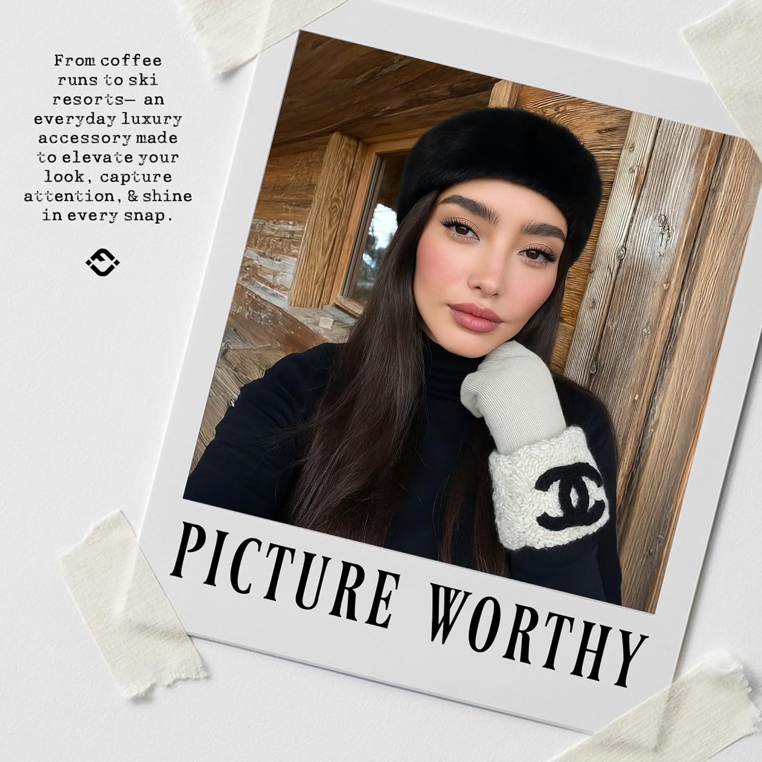 Funky Junque Fuzzy Headbands for Women – Fluffy Faux Fur Ear Warmer Head band, Warm Winter Furry Ear Muff Head Wrap Cozy Fit - Black - Image 5