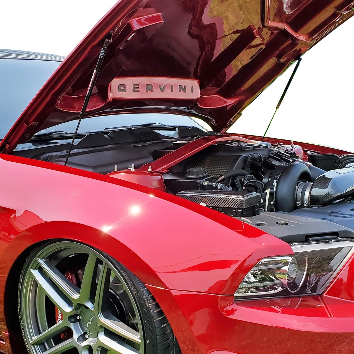 Redline Tuning 21-11016-02 Hood Quicklift Plus System Compatible with Ford Mustang Aftermarket Hoods Only 2005-2014 (All Black Components)