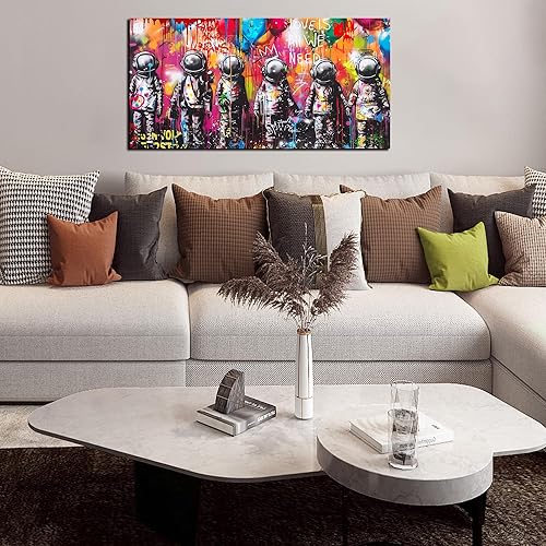 Miniatura 132 de SIXTTART Banksy - Arte de pared en lienzo para sala de estar, arte de pared de graffiti callejero para dormitorio, pintura abstracta grande, arte