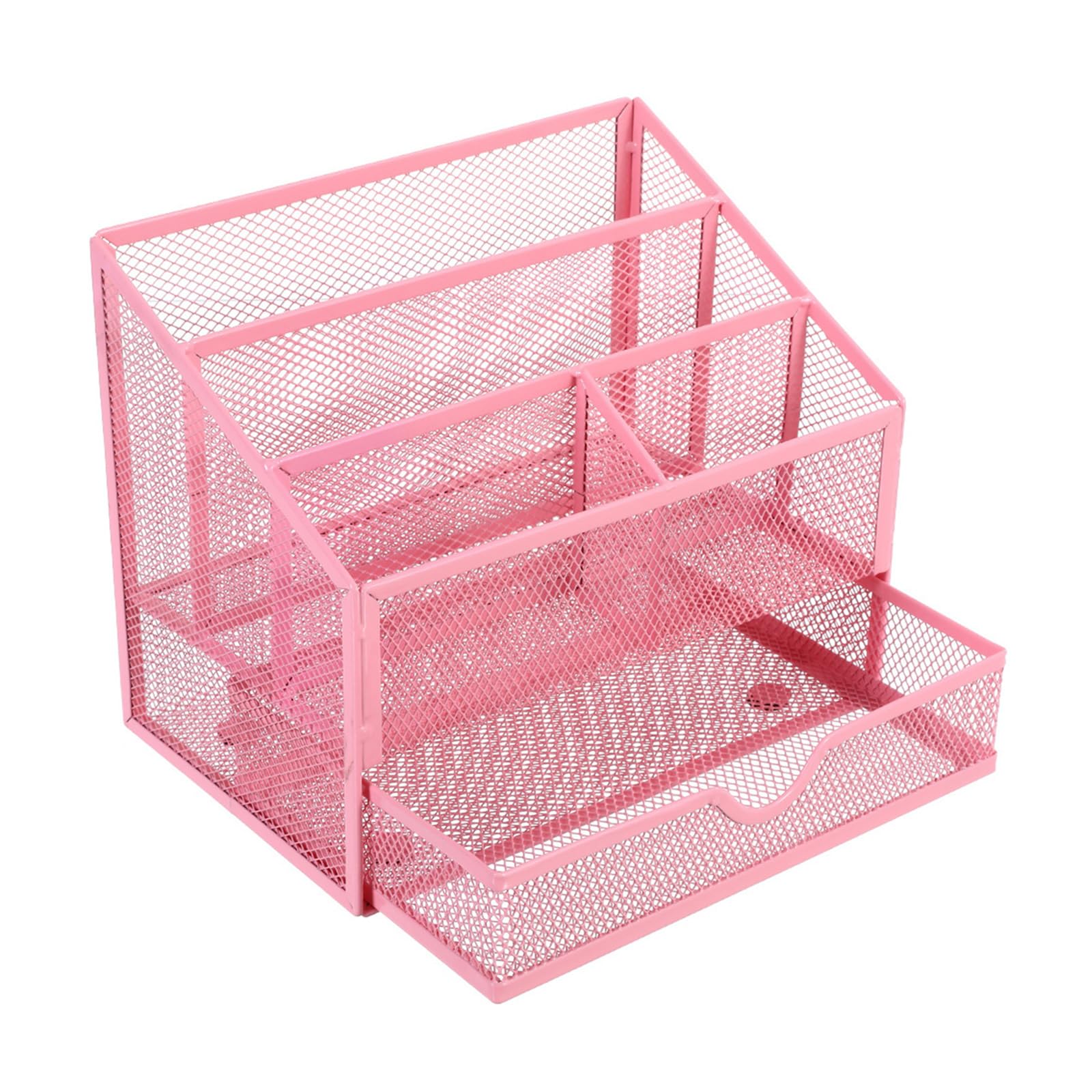 Hsioluted Multifunctional Metal Desk Tray with 5 Compartments, Drawer Storage & Pen Storage Desk Organiser for School Supplies
