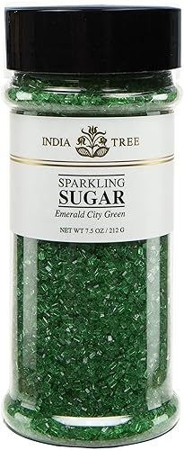 India Tree, azúcar brillante verde, frasco grande  Azúcar brillante para hornear y decorar  Frasco de 7.5 Oz (Paquete de 1)