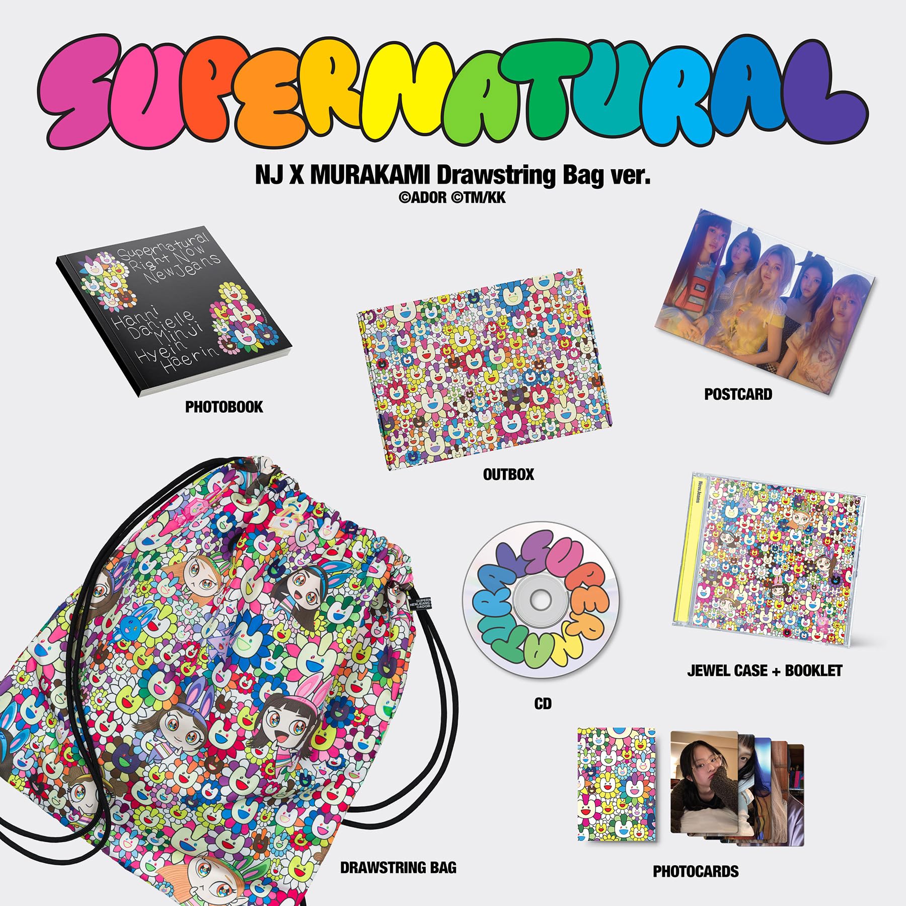NewJeans 'Supernatural' NJ X MURAKAMI (Drawstring Bag ver