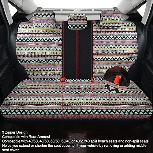 Miniatura 4 de AKAUTO Baja - Juego completo de fundas para asiento de automóvil con almohadillas para cinturón de seguridad y funda para volante, funda interior