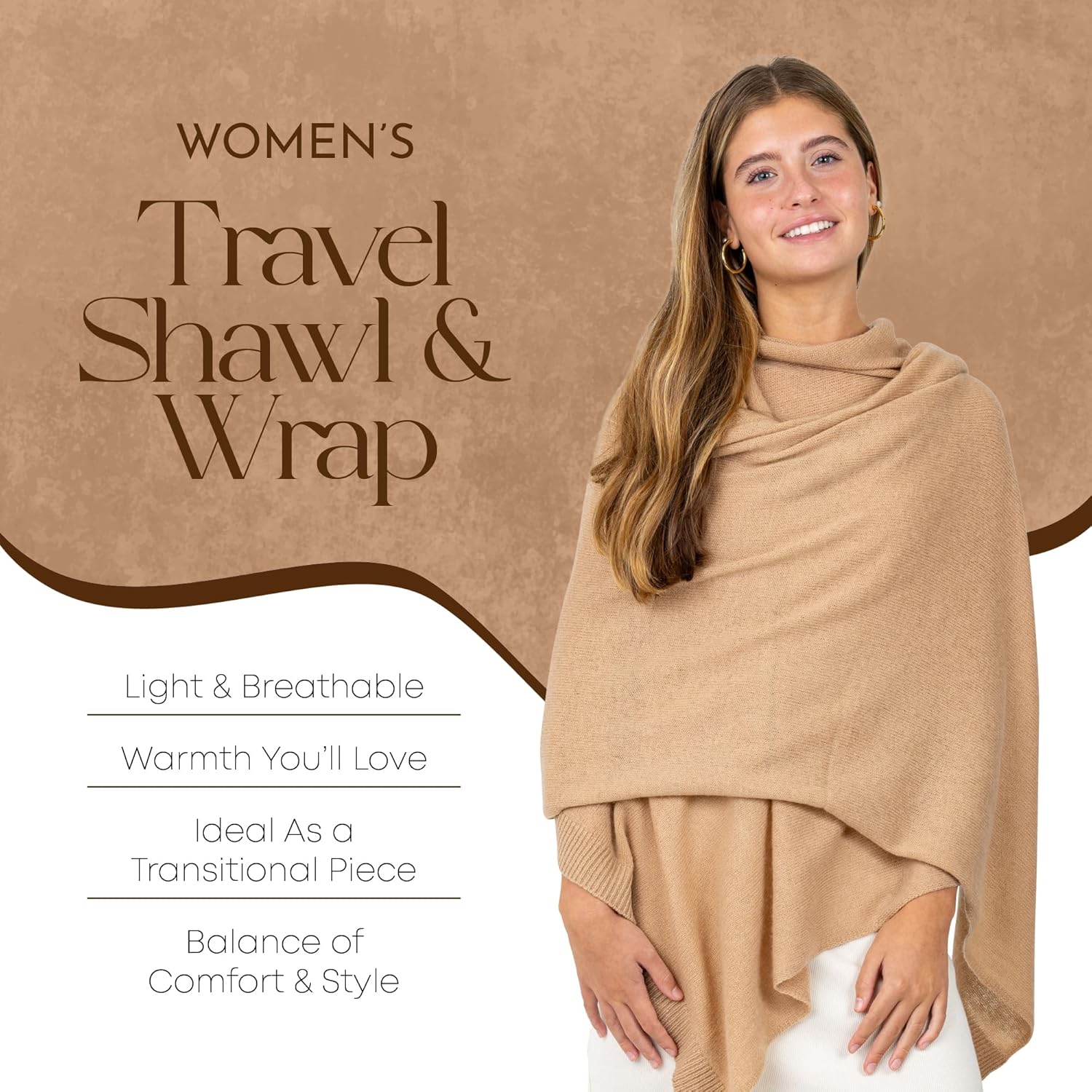 Velanio Cashmere Luxury Knitted Wrap Travel Shawl Scarf, Pashmina Stole, All-Season Scarf for Women Cashmere Wool Blend - Image 3