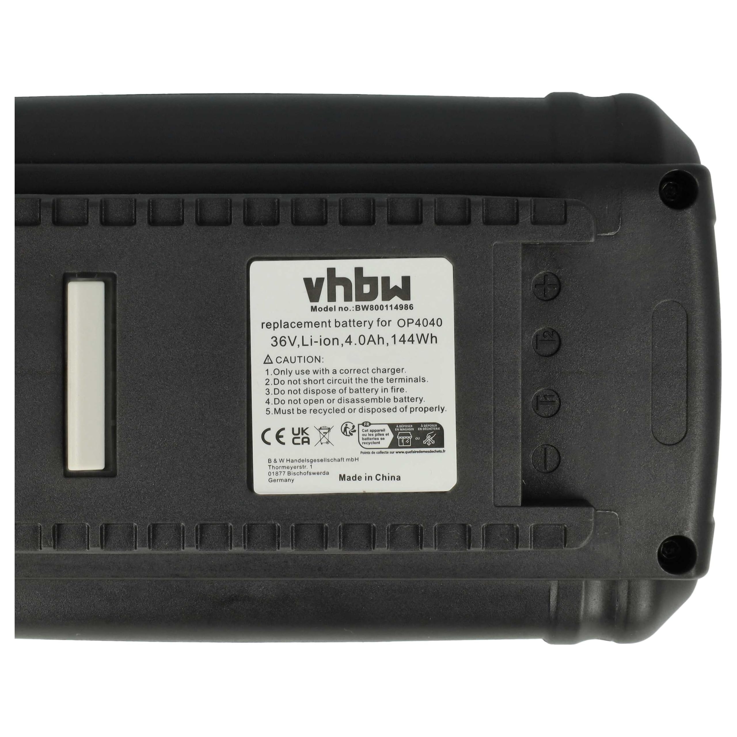 vhbw 1x batería Compatible con Ryobi 40V Brushless Li-Ion Cordless Electric Lawnmower Herramienta (4000 mAh, Li-Ion, 36 V)