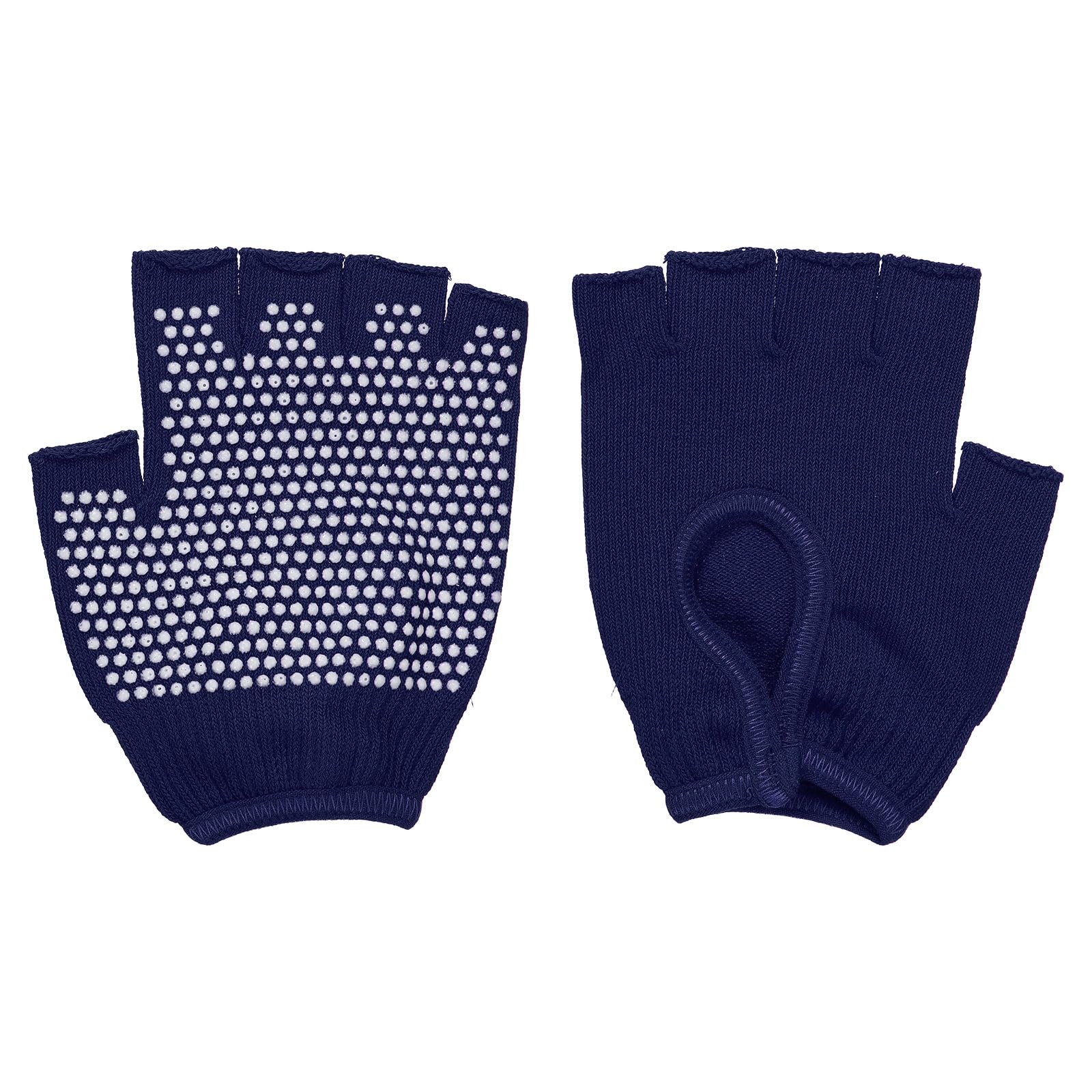 YELARXI Yoga Gloves, Non Slip Fingerless Pilates Gloves Breathable Exercise Workout Mittens - Fitting For(Men Women Gym/Weight Lifting/Cycling/Training), Navy Blue
