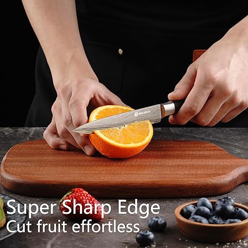 Miniatura 4 de Cuchillo utilitario, cuchillo de chef de 5 pulgadas, cuchillo de cocina ultra afilado con hoja de acero inoxidable de alto carbono, cuchillo de