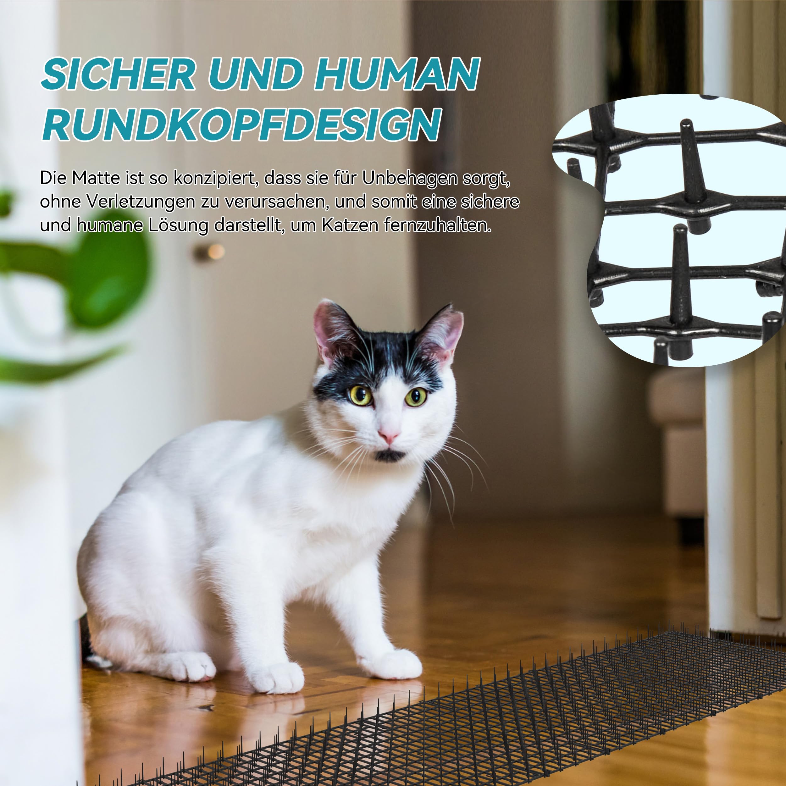 Kyrieval 2 Stück 30 x 200 cm Dornengitter Gegen Katzen, Katzengitter, Katzenabwehrmatte, Katzenabwehr Garten, Anti-Katzen-Katzenschreck für Garten