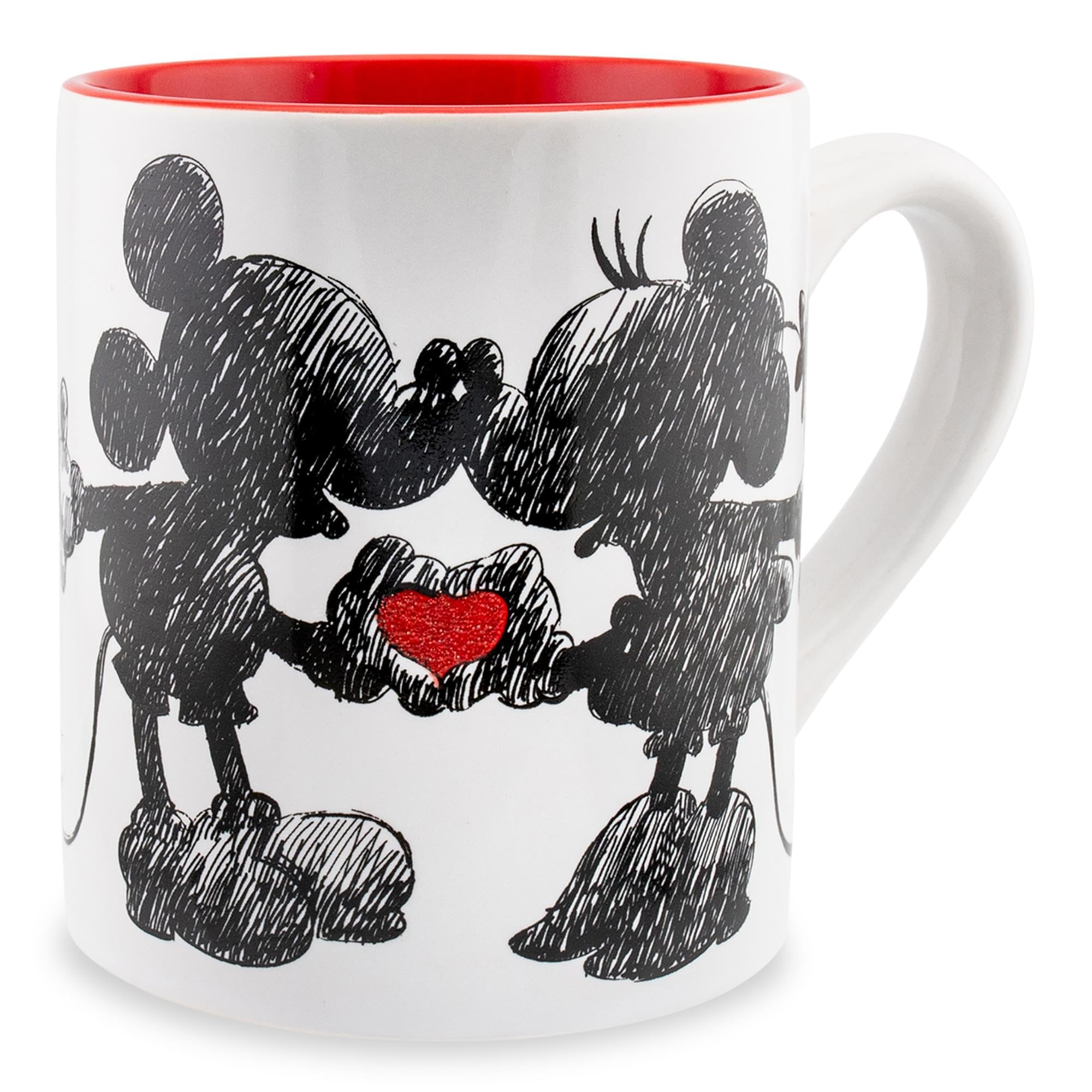 Amazon.com: Silver Buffalo Disney Micky Minnie Heart Glitter