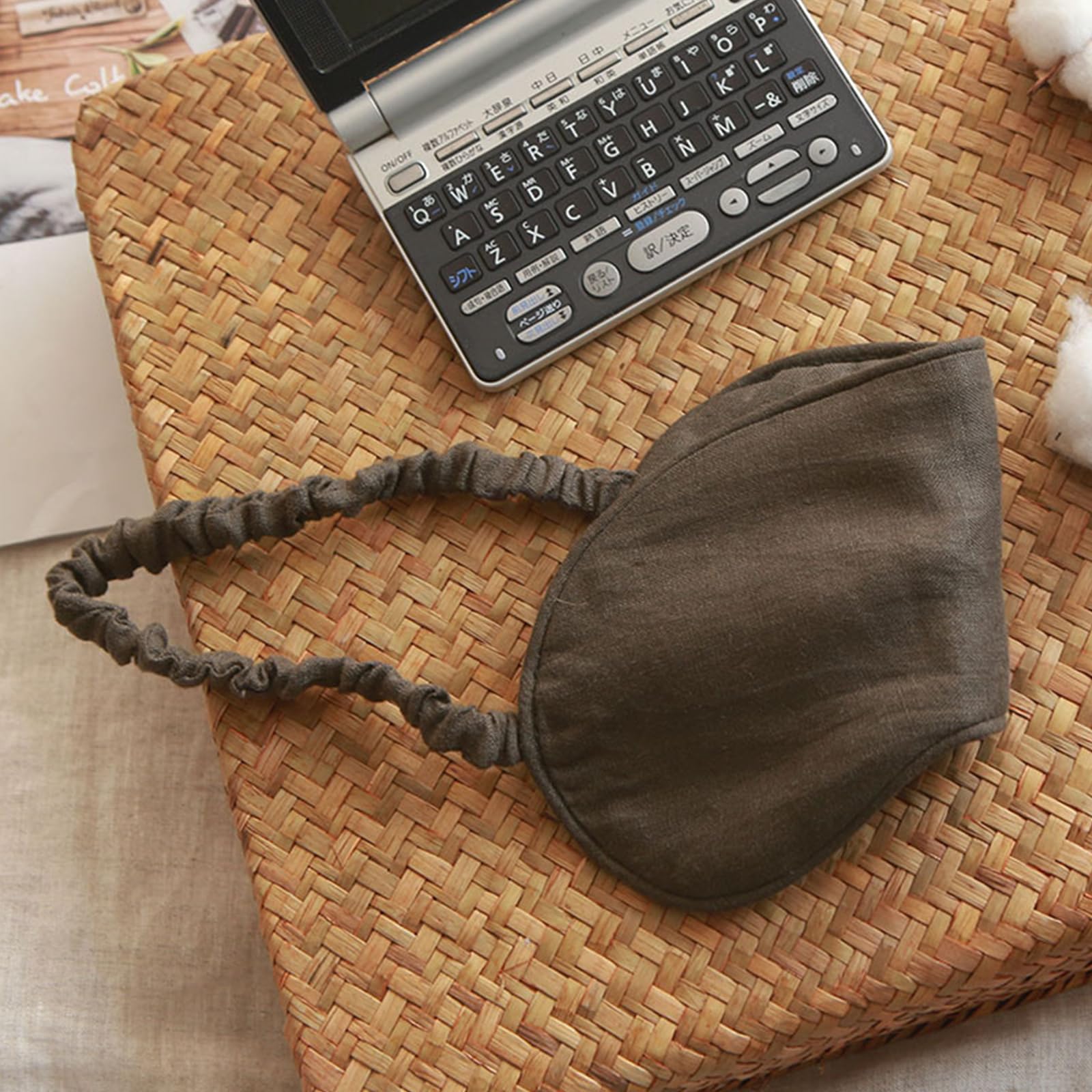 Photo 1 of 100% Pure Linen Sleep Mask Blackout Eye Mask for Sleeping, Eye Cover with Adjustable Strap - Organic Cotton Core Linen Eyes Mask Breathable for Travel - Gift for Women Men (Tea Brown)
