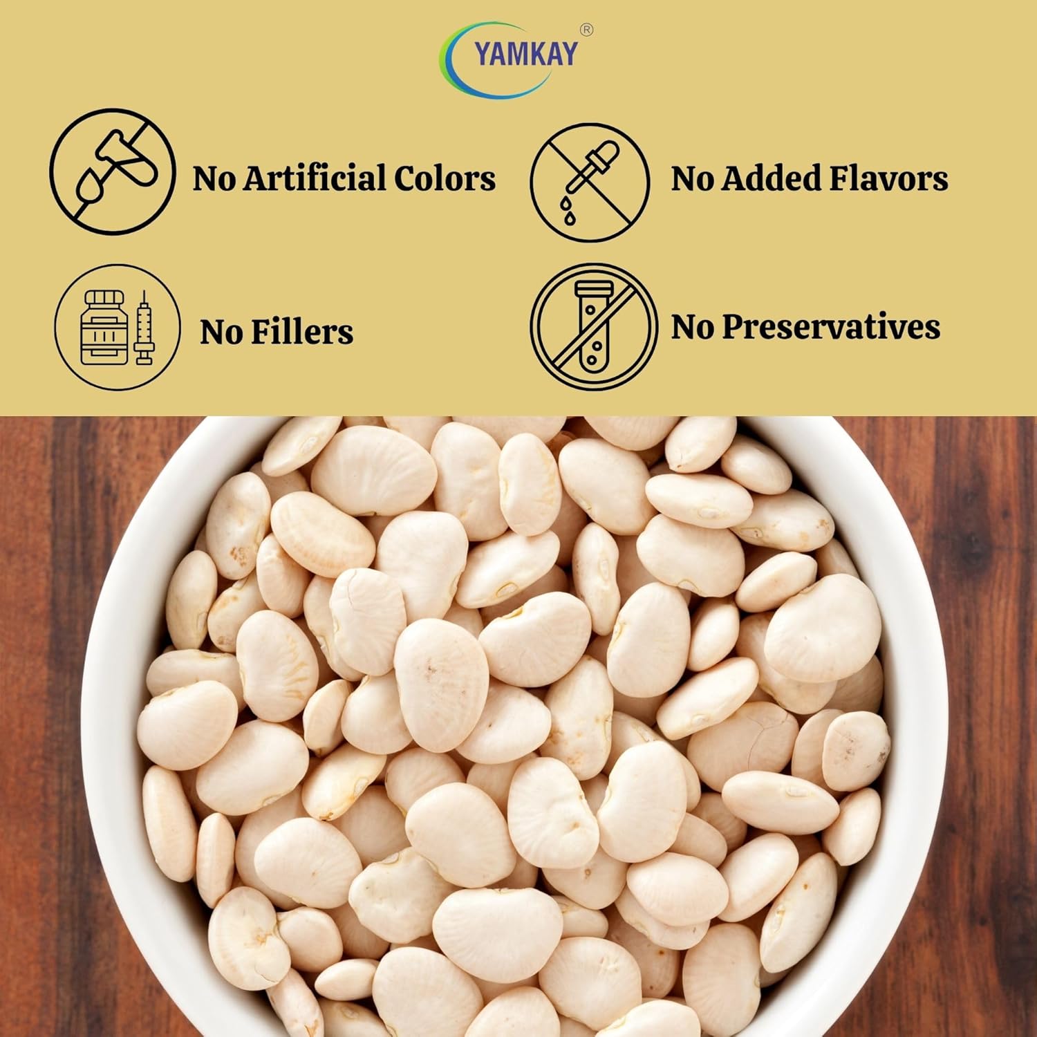 YAMKAY Organic Mochai Pairu | Organic Field Beans | Premium Quality Whole Beans | All-Natural Non-GMO | Clean & Natural Food Ingredient 1500 GM (3.30 Pounds)
