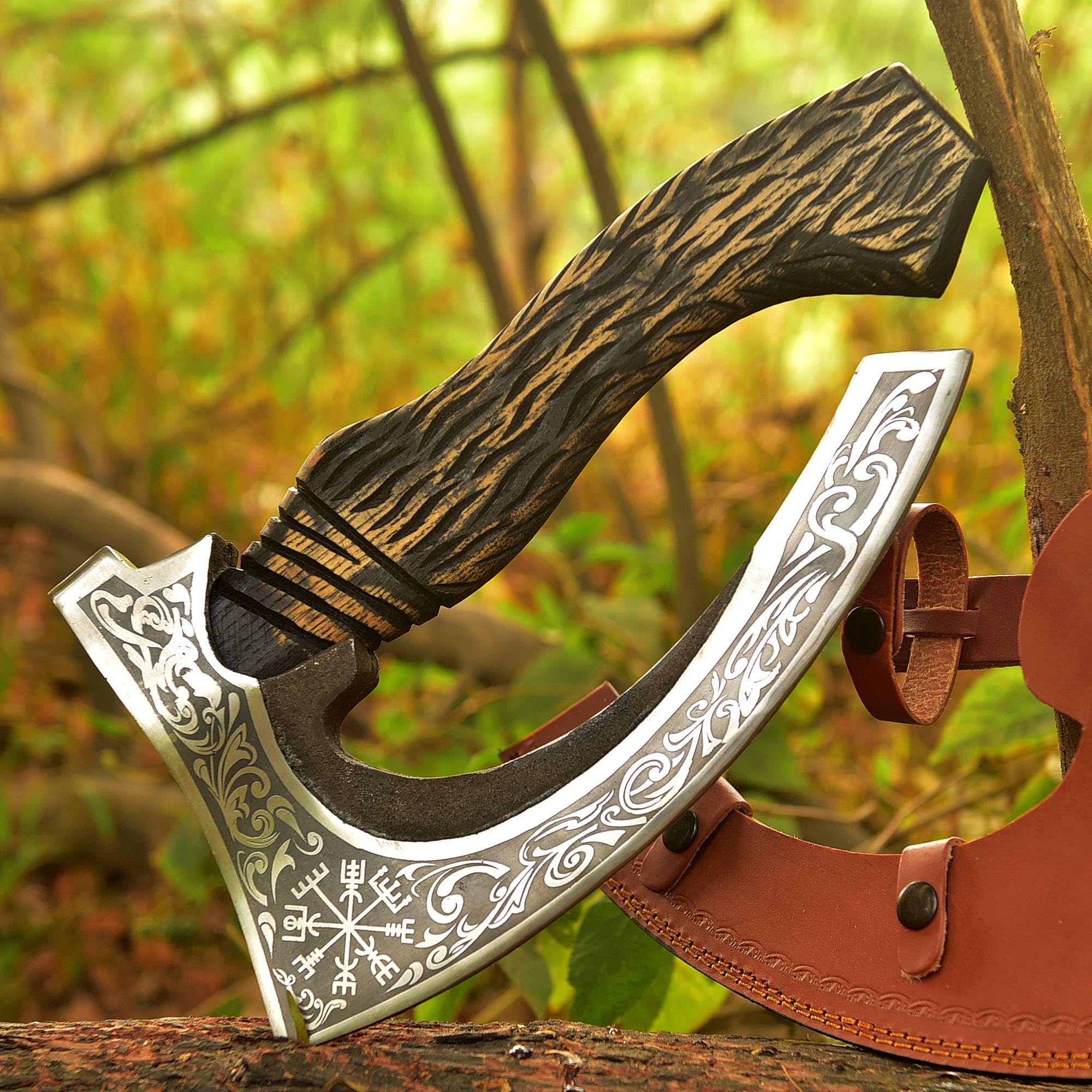 Viking Pizza Cutter Hand Forged Hatchet Mini Axe | Carbon Steel
