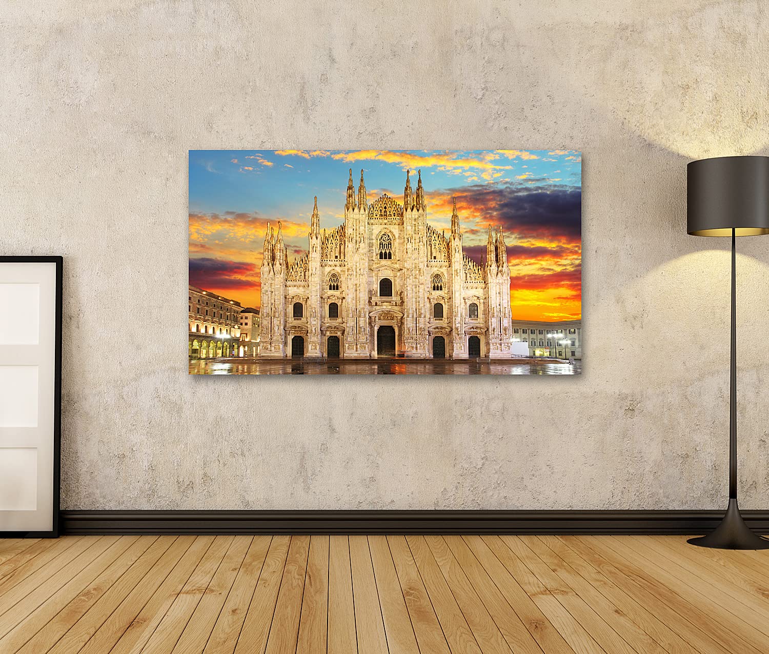 islandburner cuadro sobre lienzo Milan Catedral Duomo Puesta de sol Italia imágenes murales póster
