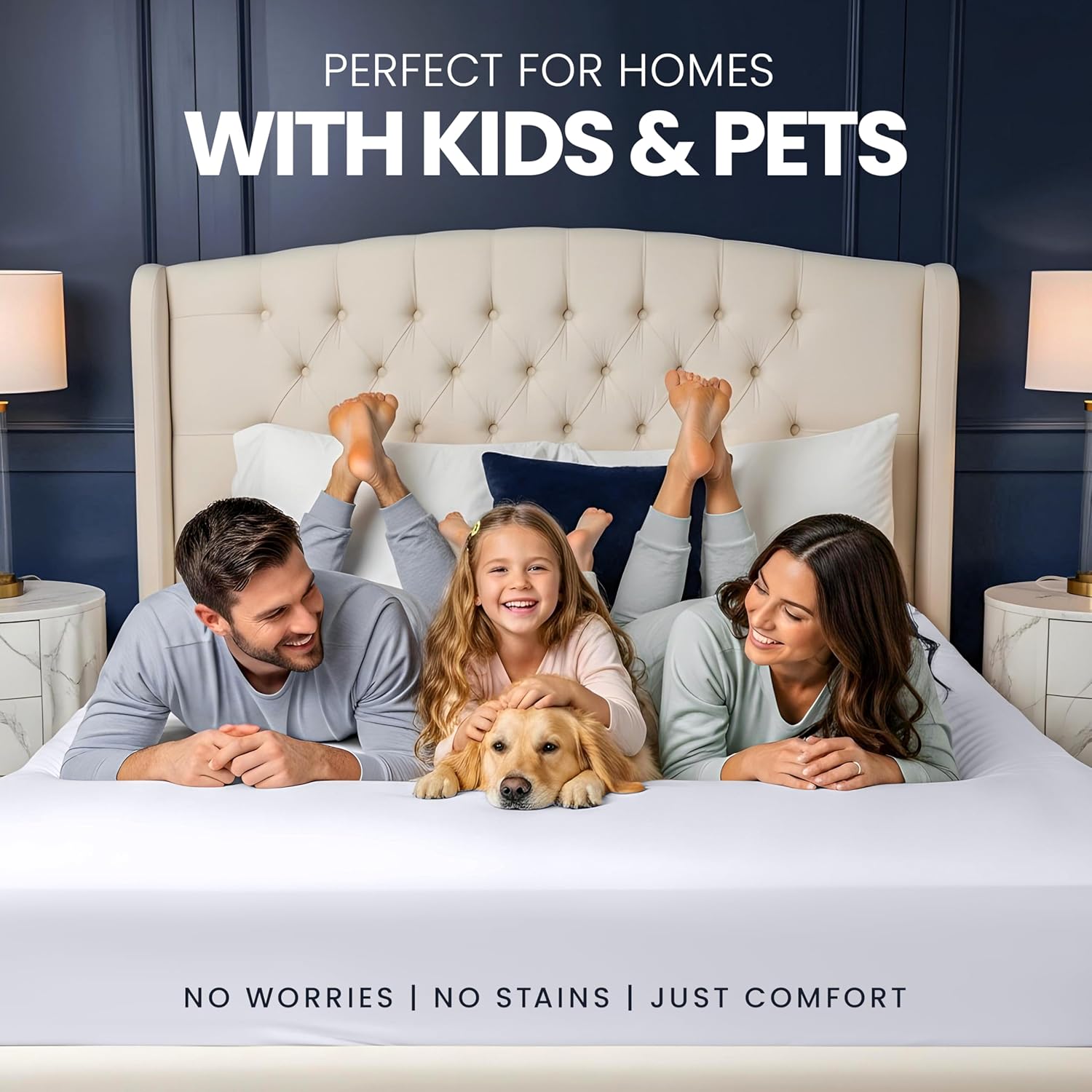 Utopia Bedding (ユートピア・ベッディング) 防水5面マットレスプロテクター プレミアムマットレスカバー 側面防水 通