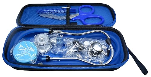 Sprague Rappaport - Estetoscopio de doble cabeza para adultos + estuche de almacenamiento ligero gratis, transparente multiusos, luz de pluma, cinta