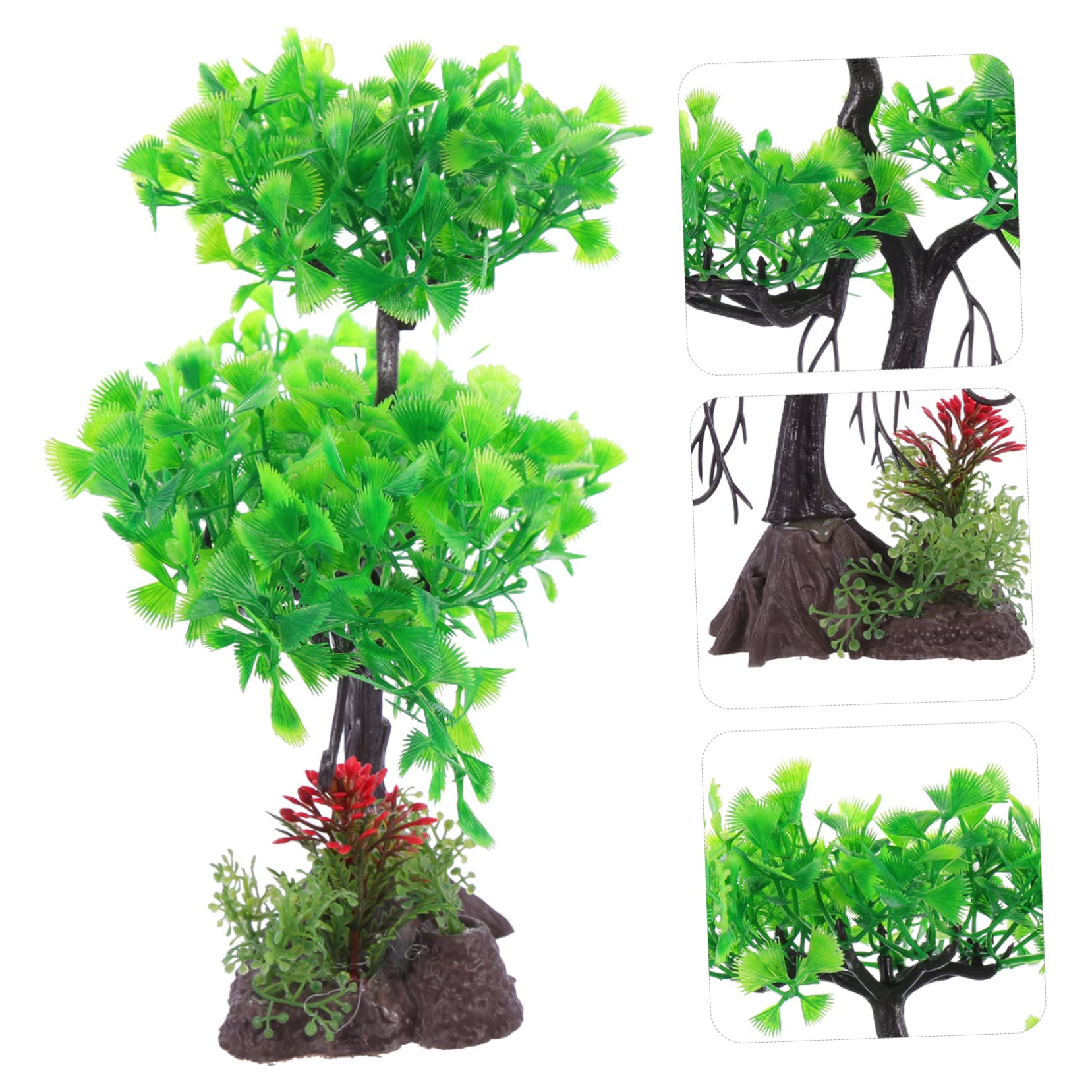 Sosoport 3 Piezas paisajismo del Acuario riego automático de Plantas Neto Artificial Plants decoración pecera Planta ártificial Accesorios Acuario Suministros para peceras Planta de