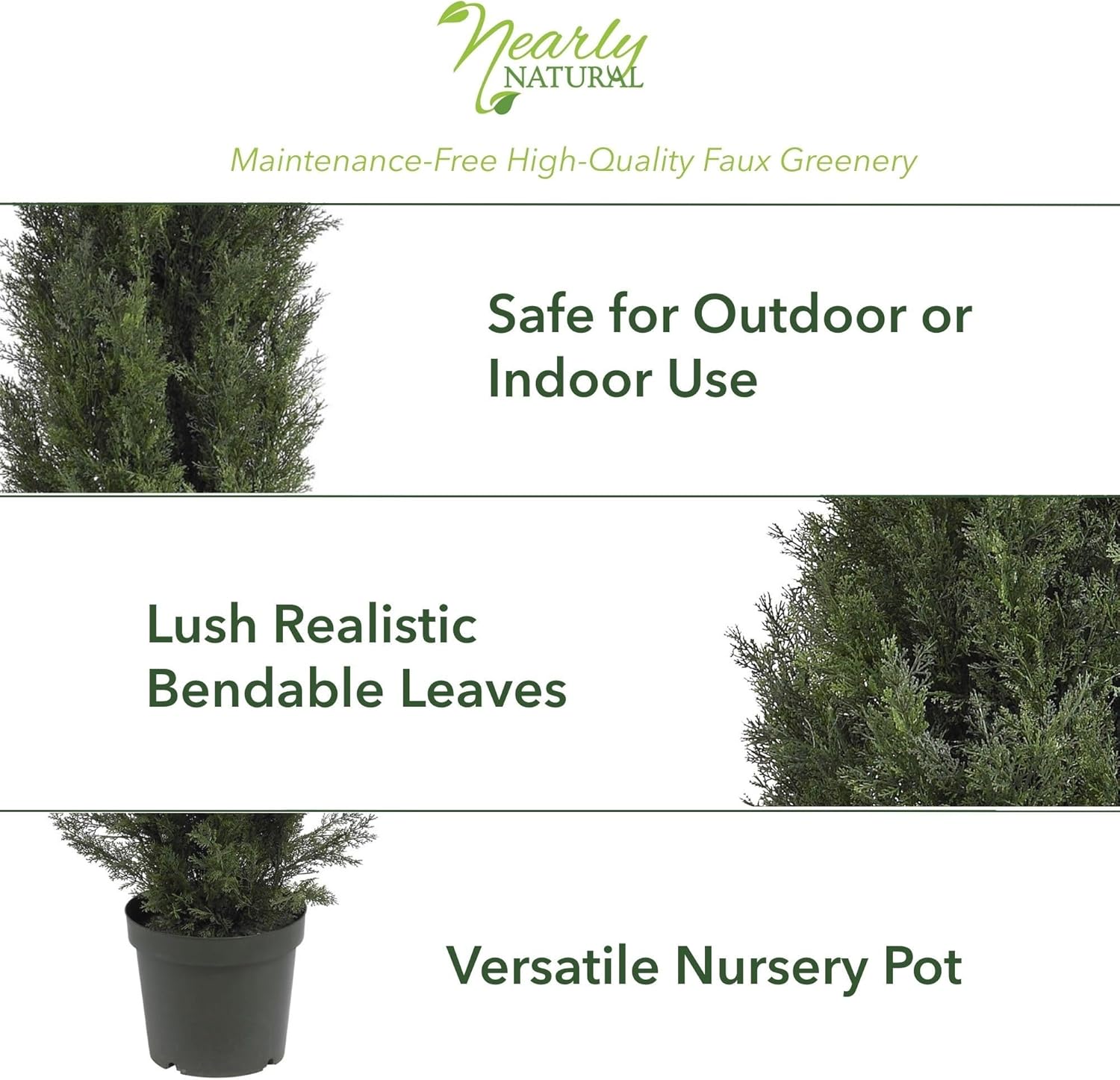 Nearly Natural 5ft. Artificial Cedar Pine Tree (Indoor/Outdoor)