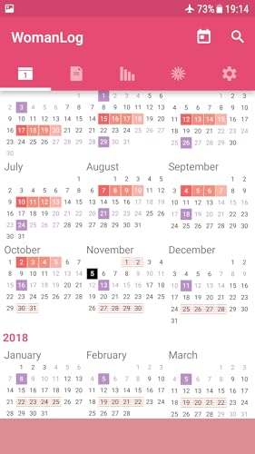 Calendário WomanLog