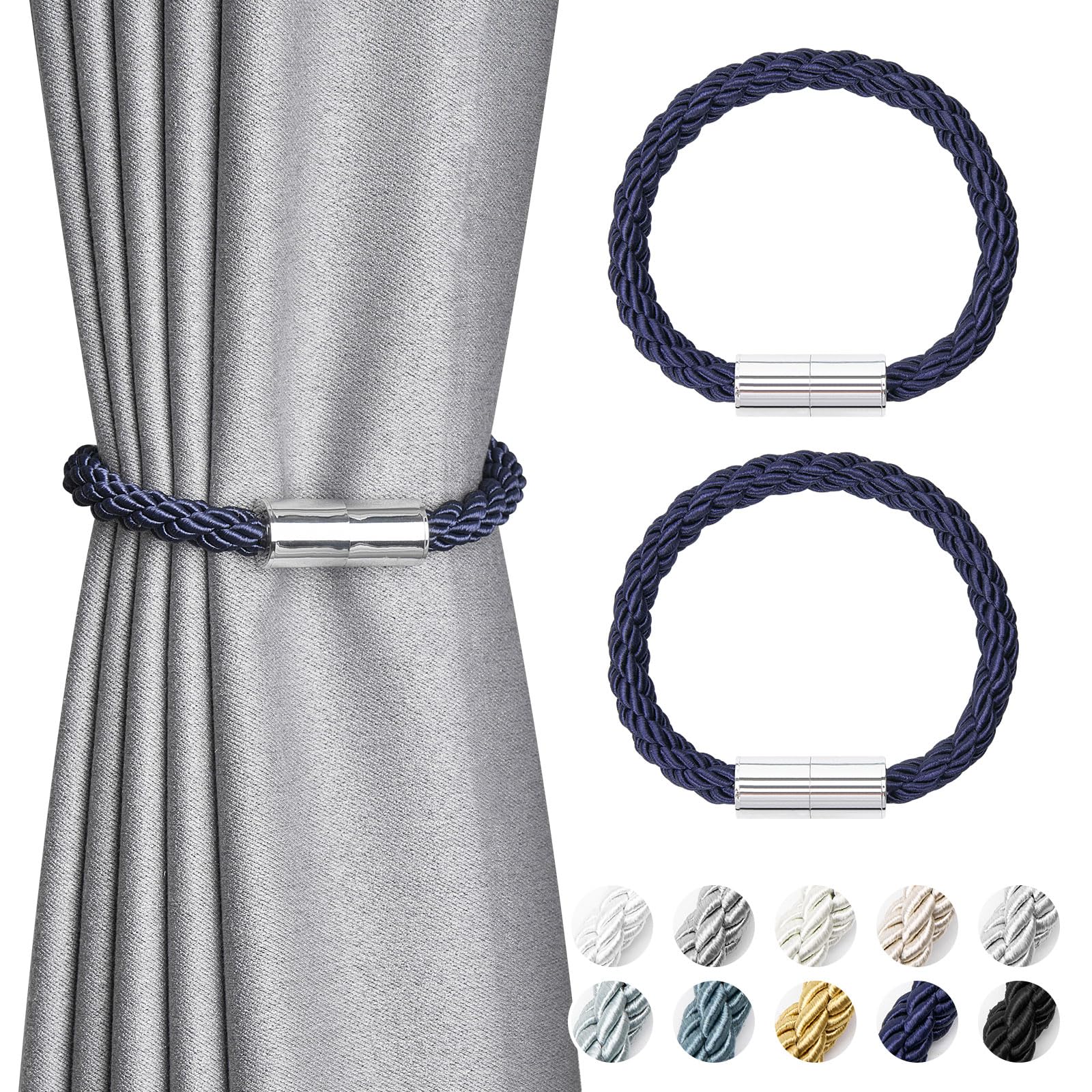 Alzapaños magnéticos para cortinas OUdini color azul real pack de 2 unidades