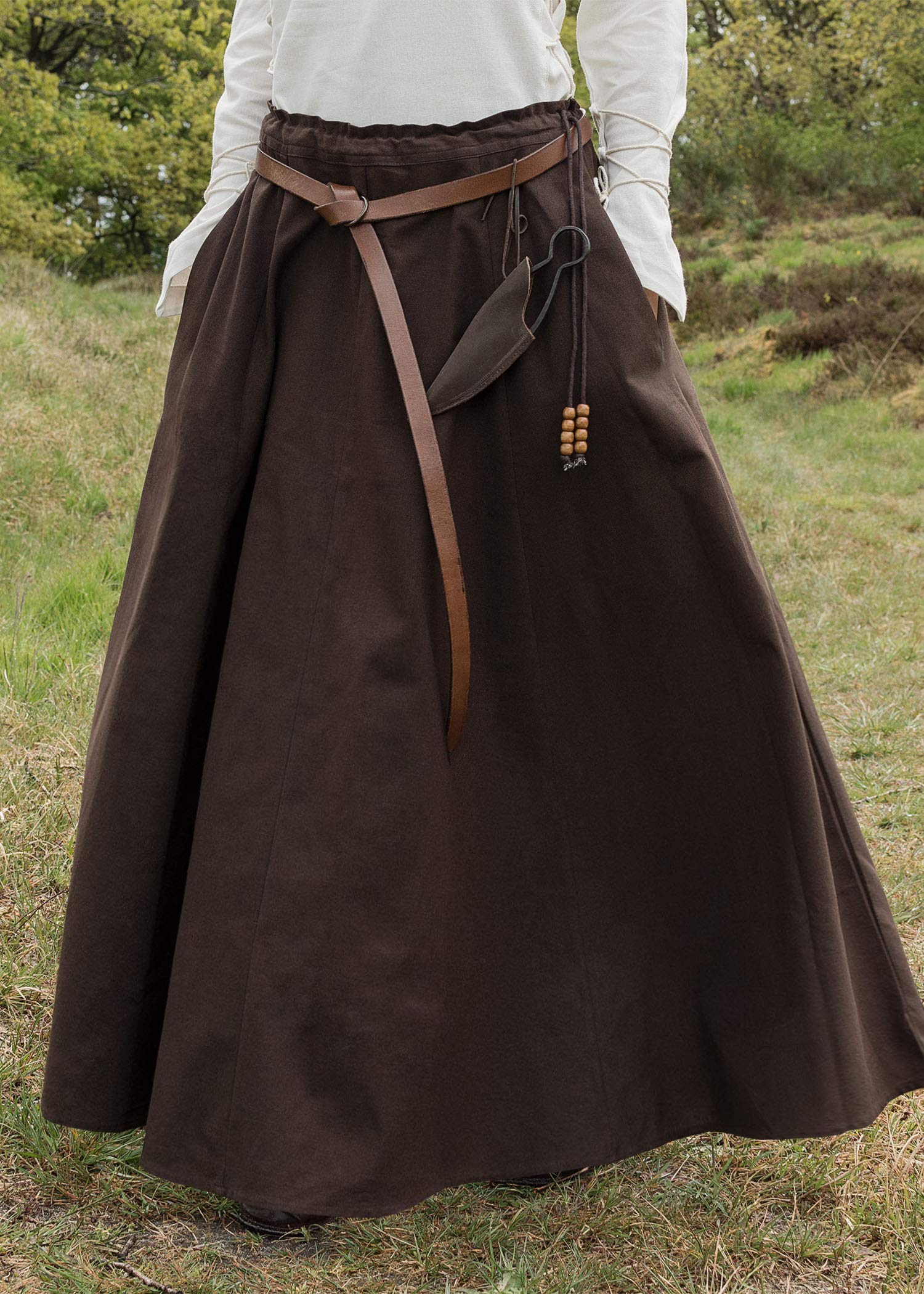 Battle-Merchant - Gonna Medievale Lunga da Donna - Taglio Ampio - Cotone - per Giochi di Ruolo dal Vivo (Larp)