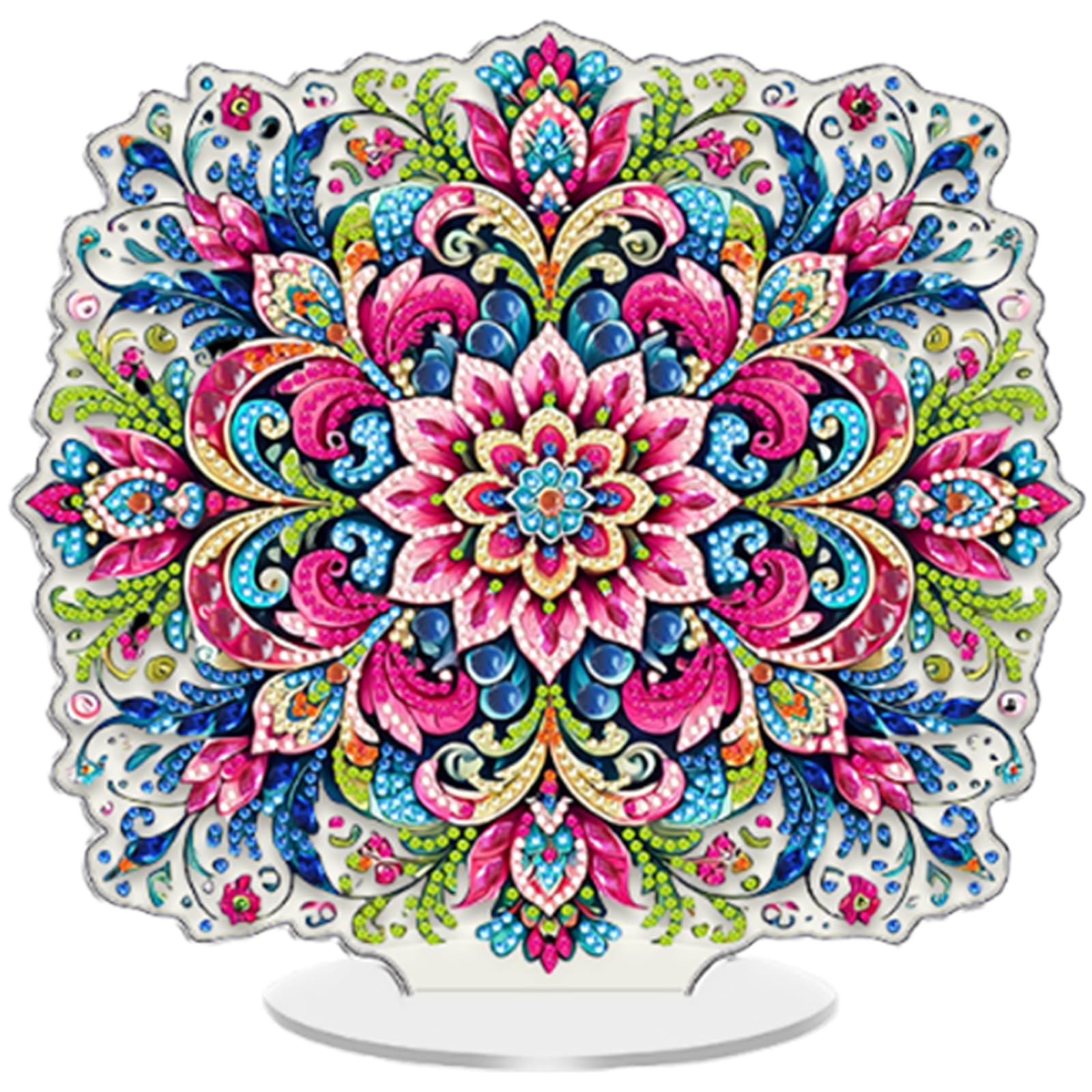 5D Diamond Art Kits for Adults, DIY Tabletop Ornament with Special Shaped Rhinestone, Diamond Dot Desktop Decor, Stand Up Gem Painting Fun Craft Gift for Beginners(Mandala)