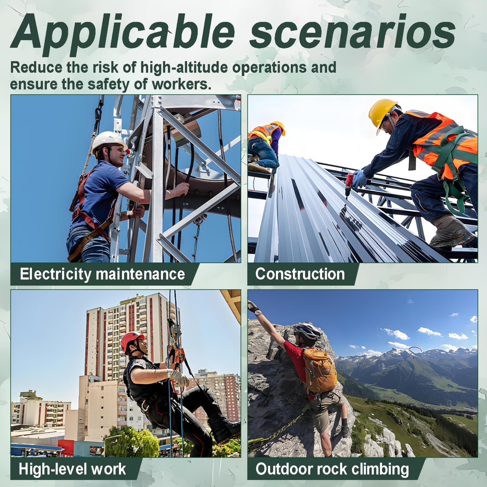 Harnais de Securite Anti Chute Toiture, Dispositif Antichute a Rappel Automatique 3-20m, Stop Chute Toiture à Rappel Automatique pour Travaux Aériens