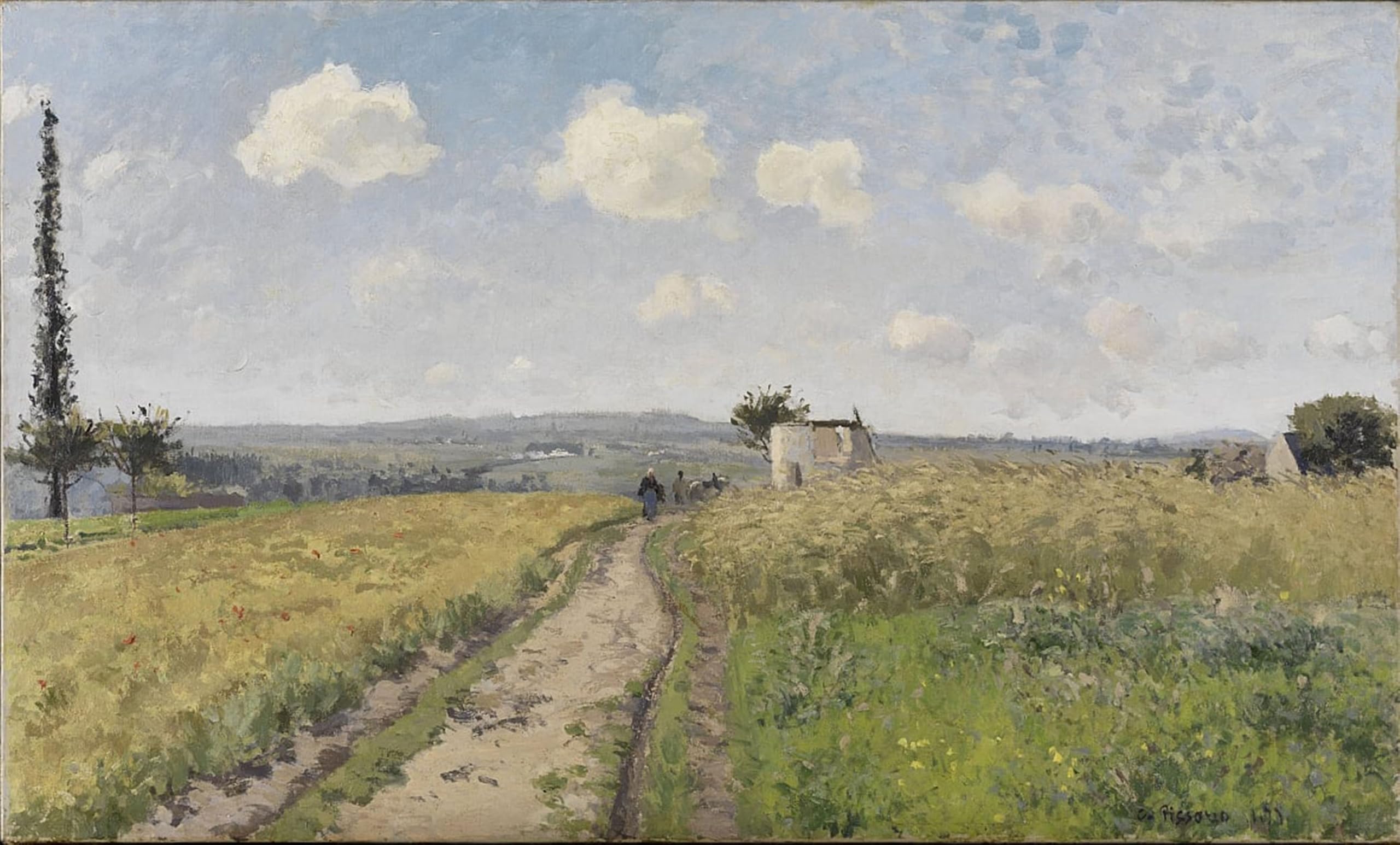 POSTERIIk Vintage Art Print Images Pictures Print June Morning At Pontoise by Camille Jacob Pissarro Modern Colour Posters for Office Home Decor 60x90cm