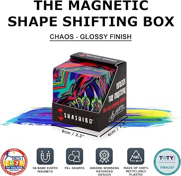 Shashibo DODECA Magnetic Puzzle Cube Bundle, Confetti & Chaos