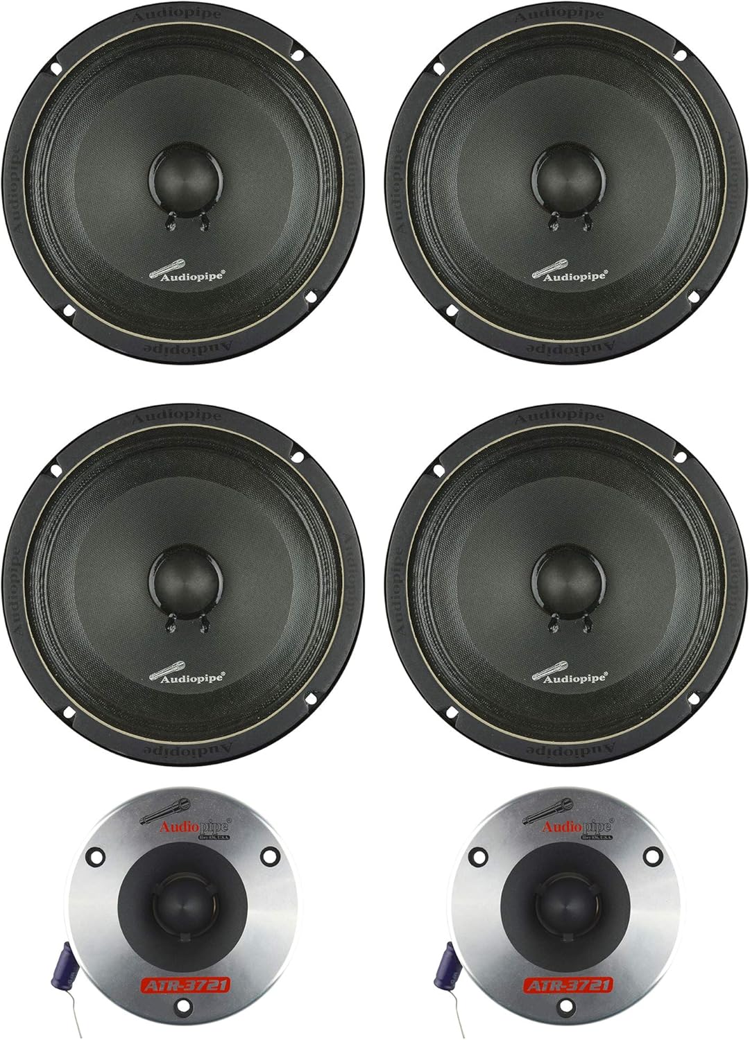 Audiopipe Car Audio Package with 4 8 Inch Midwoofer
