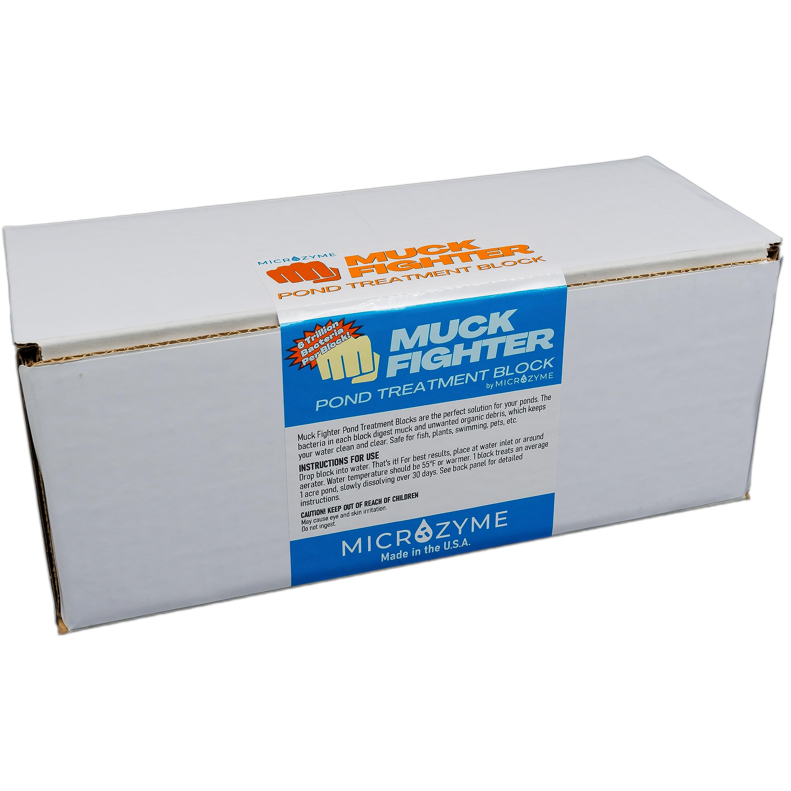 Microzyme Muck Fighter Pond Treatment Block | Lasts 30 days | Natural Pond Bacteria & Sludge Decomposing Enzymes | Water Clearing Odor Eliminating